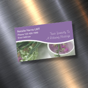 Licensed Massage Therapist Zen Design Magnetic Business Card