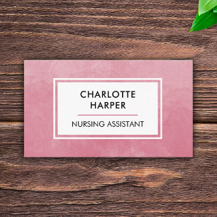 Licensed Medical Nursing Assistant Pink Watercolor Business Card