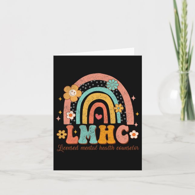 Licensed Mental Health Counsellor Therapist Groovy Card (Front)