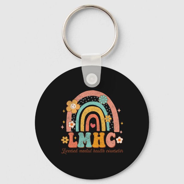Licensed Mental Health Counsellor Therapist Groovy Key Ring (Front)