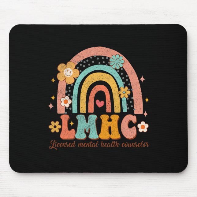 Licensed Mental Health Counsellor Therapist Groovy Mouse Mat (Front)