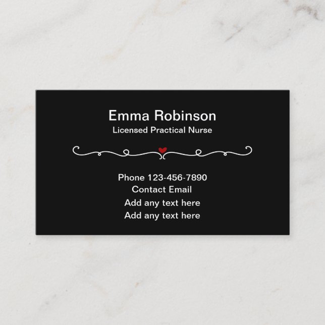 Licensed Practical Nurse Medical Business Cards (Front)
