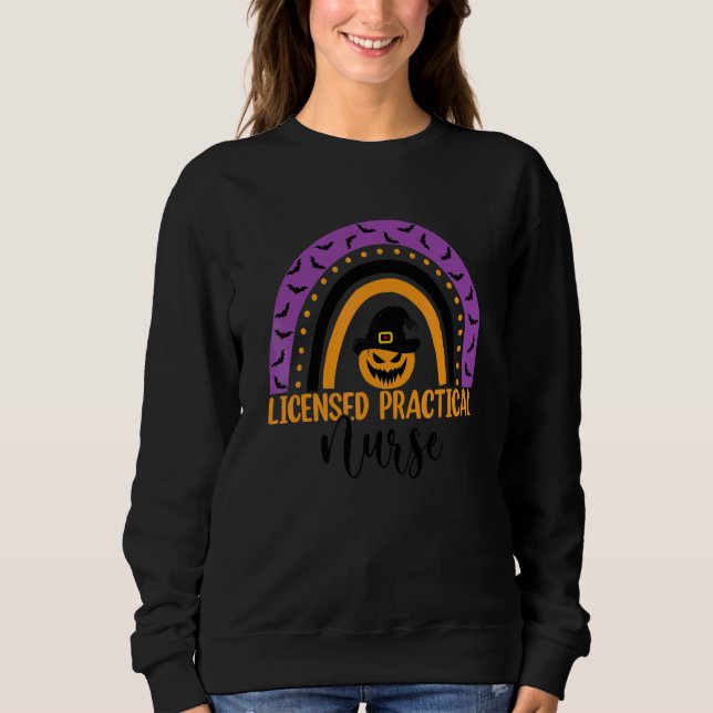 Licensed Practical Nurse Rainbow Halloween Costume Sweatshirt (Front)