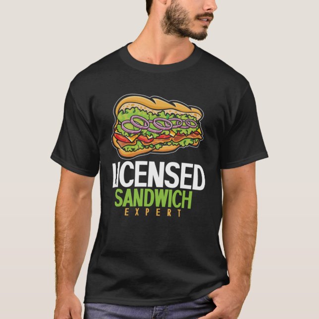 Licensed Sandwich Expert Fast Food T-Shirt (Front)