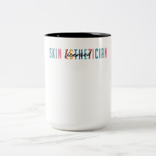 Licensed Skin Esthetician Retro Skin Est Two-Tone Coffee Mug