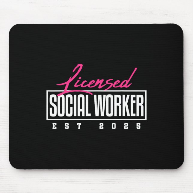 Licensed Social Worker Graduation Lcsw Msw Masters Mouse Mat (Front)
