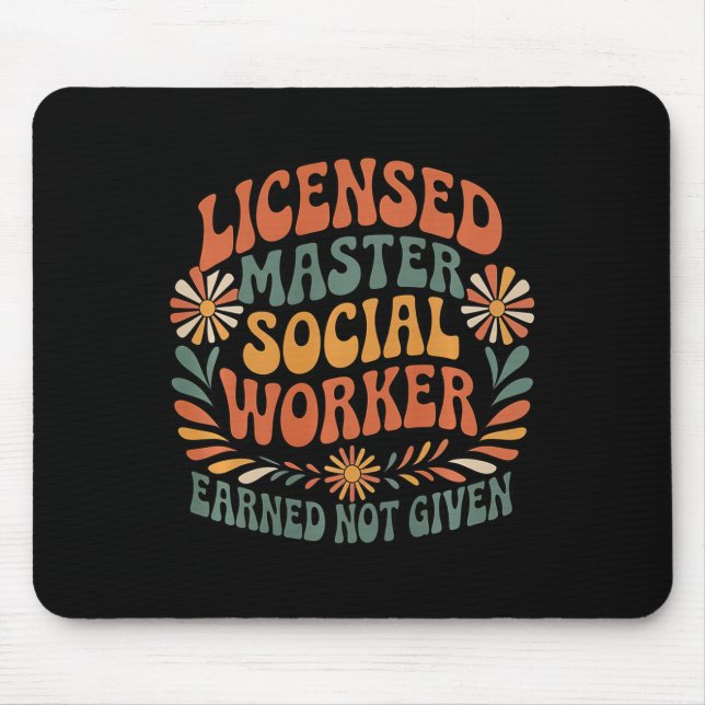 Licensed Social Worker Masters Msw Lmsw Graduation Mouse Mat (Front)