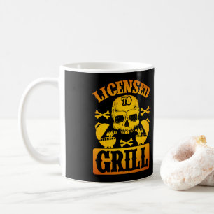 Licensed To Grill  Smoker Grill Barbecue Meat Coffee Mug