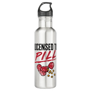 Licensed to Pill Pharmacist Graduation Grad 710 Ml Water Bottle