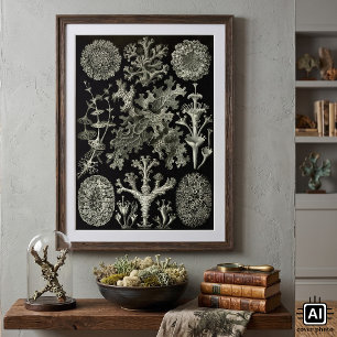 Lichen by Ernst Haeckel, Vintage Nature Plants Poster