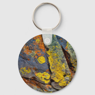 Lichen Covered Rocks Key Ring