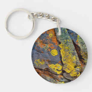 Lichen Covered Rocks Key Ring
