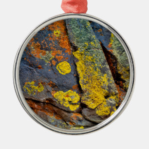 Lichen Covered Rocks Metal Tree Decoration