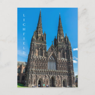 Lichfield Cathedral front view postcard