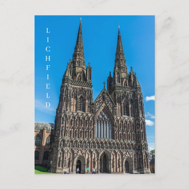 Lichfield Cathedral front view postcard (Front)