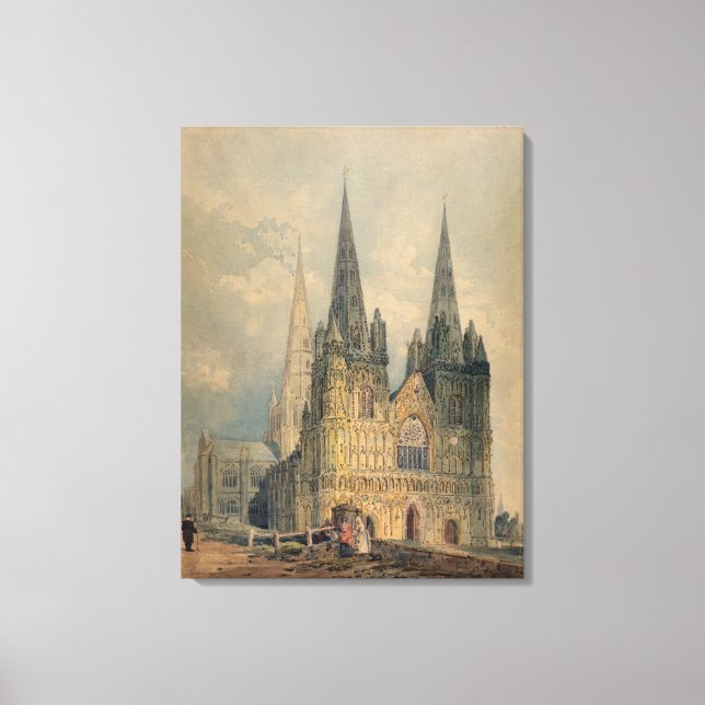 Lichfield Cathedral, Staffordshire, 1794 (w/c over Canvas Print (Front)