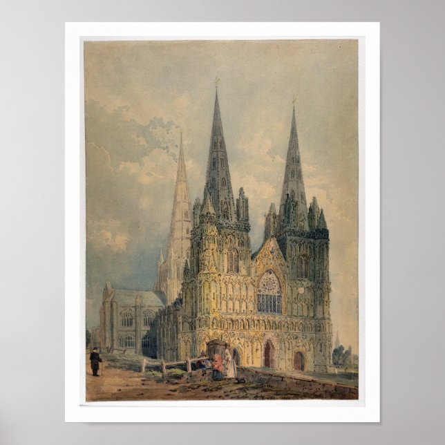 Lichfield Cathedral, Staffordshire, 1794 (w/c over Poster (Front)