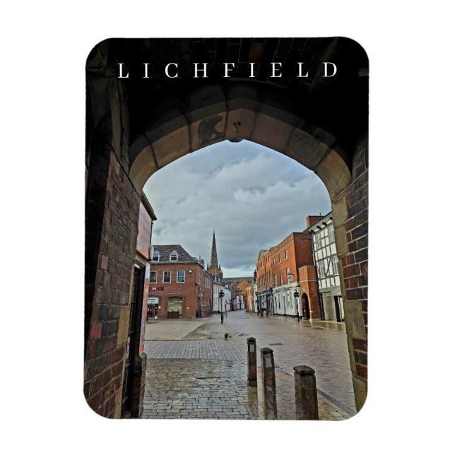 Lichfield city centre view fridge magnet (Vertical)