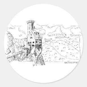 Lichtenstein Castle Classic Round Sticker