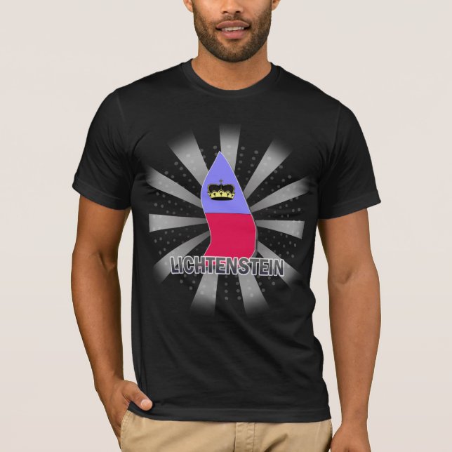 Lichtenstein Flag Map 2.0 T-Shirt (Front)
