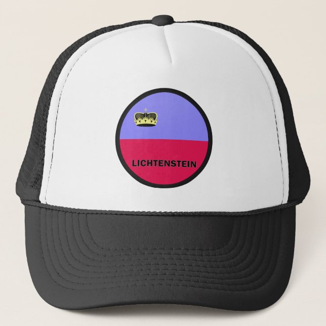 Lichtenstein Roundel quality Flag Trucker Hat (Front)
