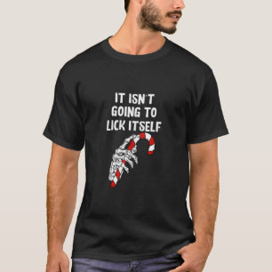 Lick Itself Candy Cane Christmas Skeleton Couple M T-Shirt