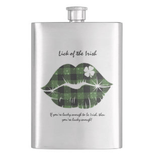 Lick (Luck) of the Irish Editable Hip Flask