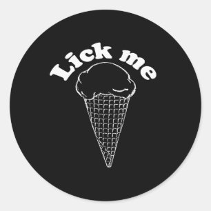LICK ME CLASSIC ROUND STICKER