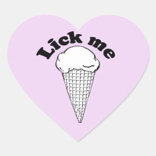 LICK ME HEART STICKER