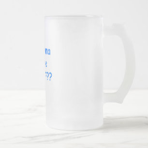 lick me where blue frosted glass beer mug