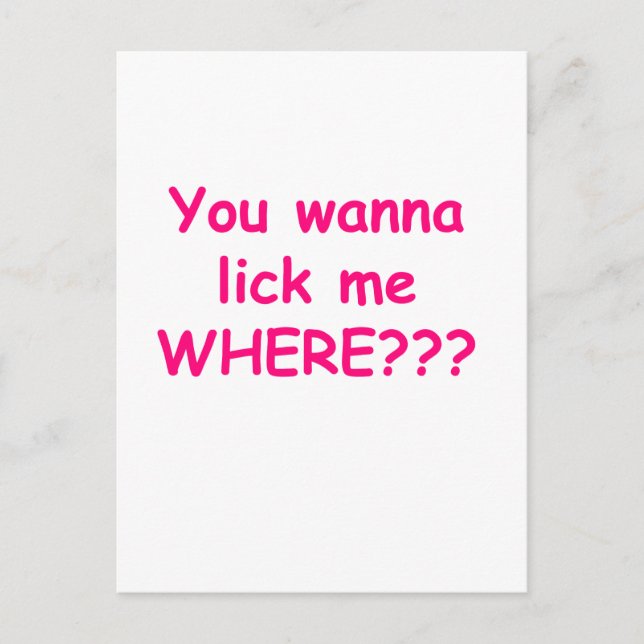 lick me where pink postcard (Front)