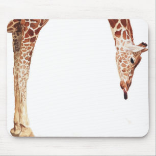 "Licker" Giraffe Wildlife Animal Watercolor Mouse Mat