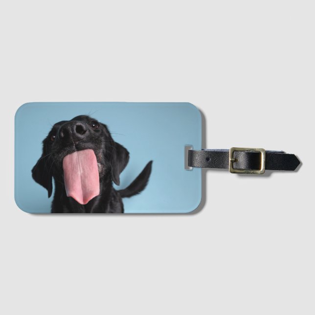 Licking Labrador Luggage Tag (Front Horizontal)