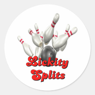 Lickity Split Bowling Classic Round Sticker