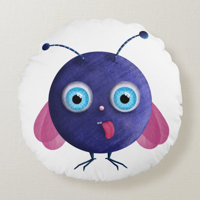 Licky monster mullidito round cushion (Front)