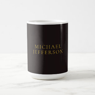 Licorice Black Gold Minimalist Plain Modern Name Coffee Mug