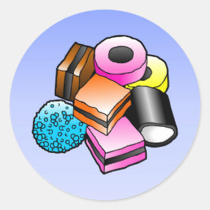 Licorice Candy Classic Round Sticker