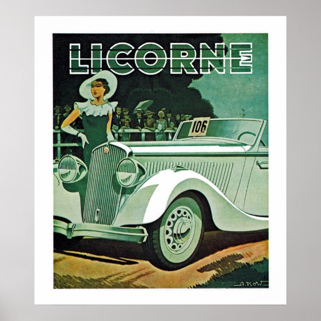 Licorne Automobile Advertisement Poster (Front)