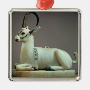 Lid of an unguent jar in the form of an ibex metal tree decoration