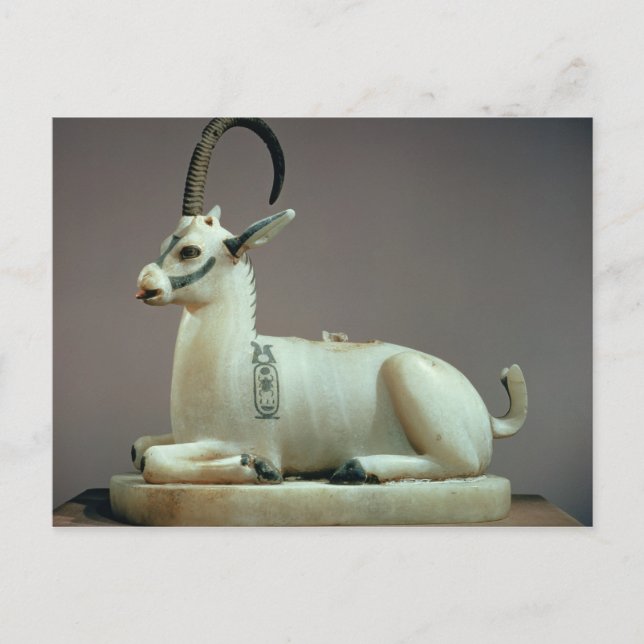 Lid of an unguent jar in the form of an ibex postcard (Front)