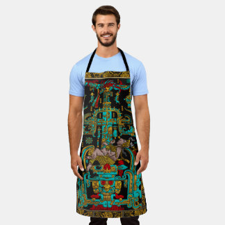 Lid of Great Tomb of Pakal - Palenque Astronaut Apron