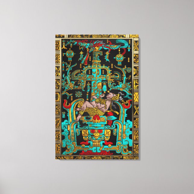 Lid of Great Tomb of Pakal - Palenque Astronaut Canvas Print (Front)