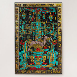Lid of Great Tomb of Pakal - Palenque Astronaut Jigsaw Puzzle