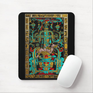Lid of Great Tomb of Pakal - Palenque Astronaut Mouse Mat