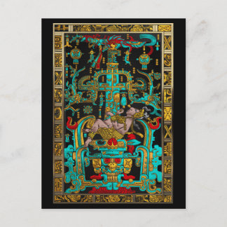 Lid of Great Tomb of Pakal - Palenque Astronaut Postcard