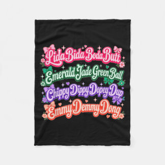 Lida Bida Boda Butt Emvibesld Jade Green Ball Fleece Blanket
