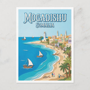 Lido Beach and Mogadishu Coastline Somalia Postcard