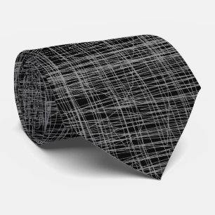 Lie Detector Abstract Digital Stripe Grey Two-side Tie