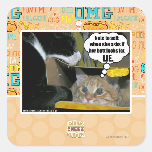 LIE SQUARE STICKER (Front)