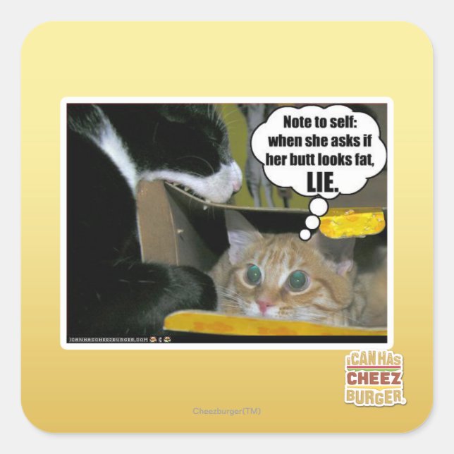 LIE SQUARE STICKER (Front)